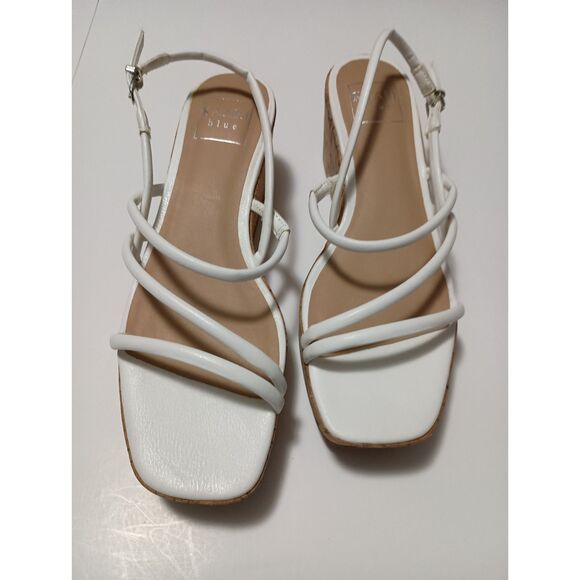 KAARI BLUE, Yolanda White Sandals with Wedge Heel, Size 7 - Picture 1 of 7